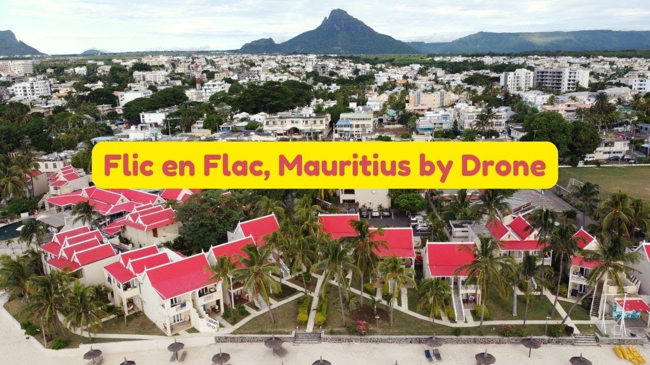 Flic en Flac from Above: Capturing Mauritius' Popular Beachside Town with Drone Footage