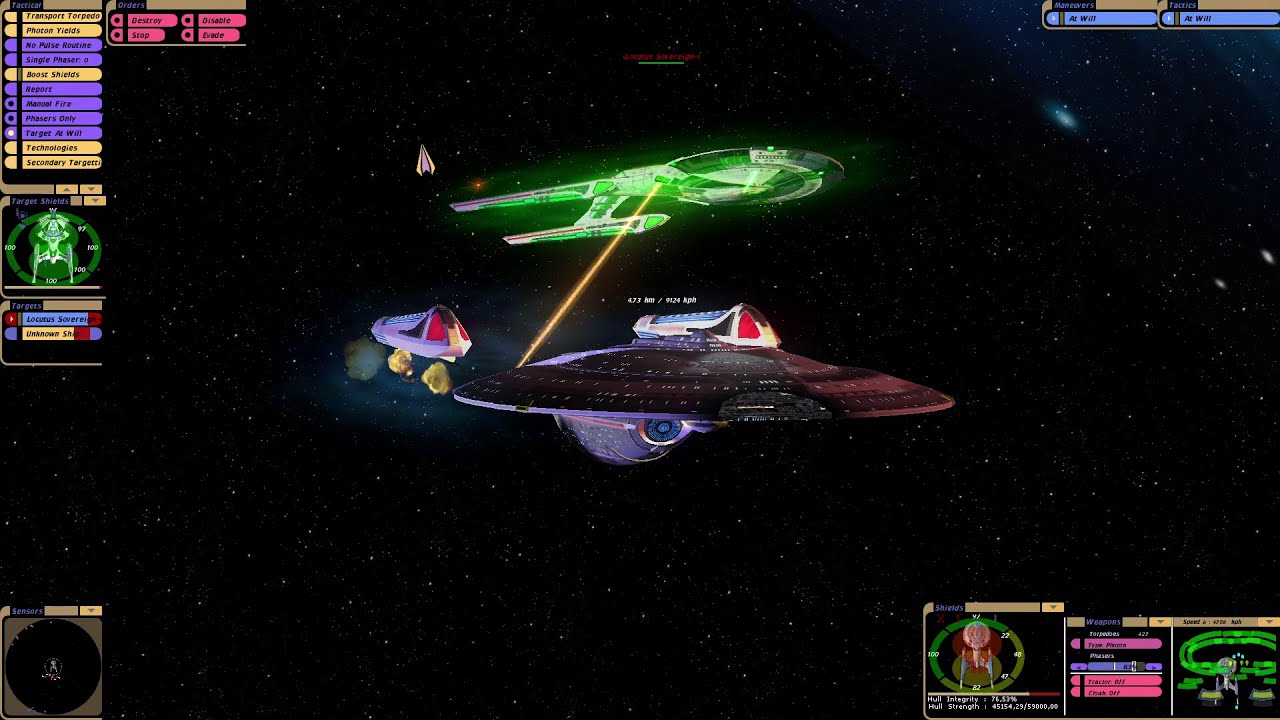 Facing the Locutus Sovereign | KM | Star Trek Bridge Commander