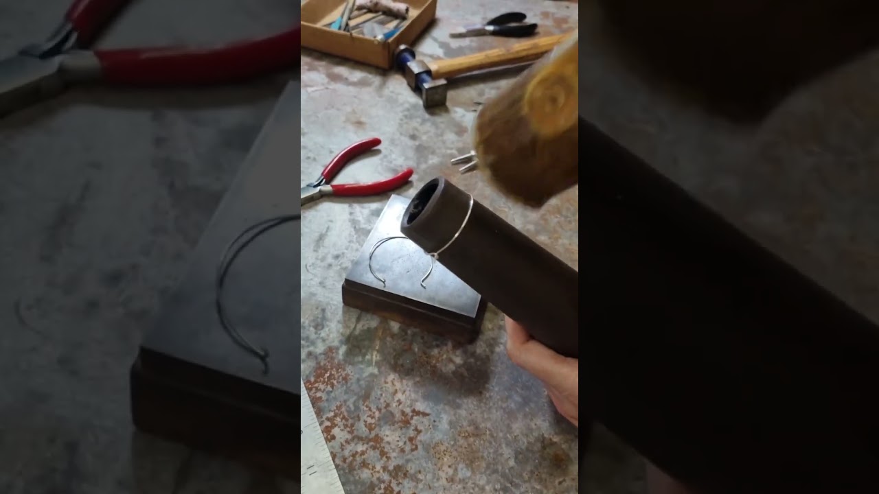 Making a pair of our Large Hoop Earrings from ethical Sterling Silver 💙