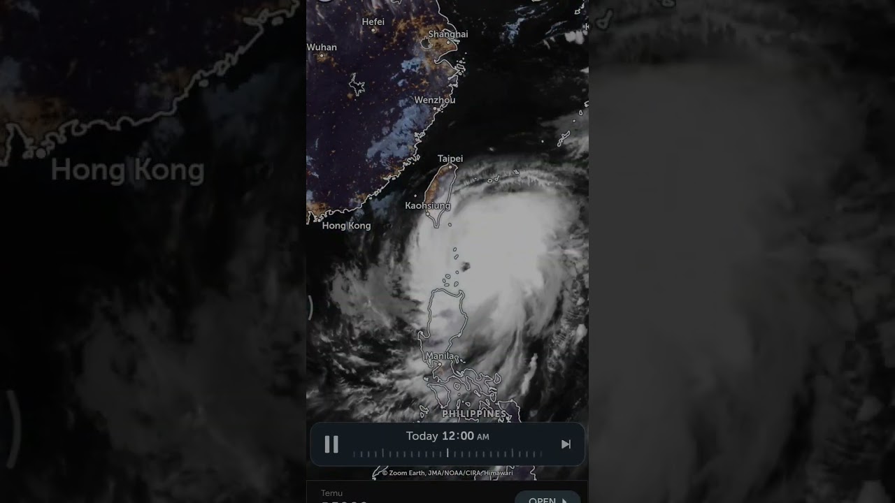Typhoon Krathon (Julian) forms an eye. Crossing the Babuyan Islands