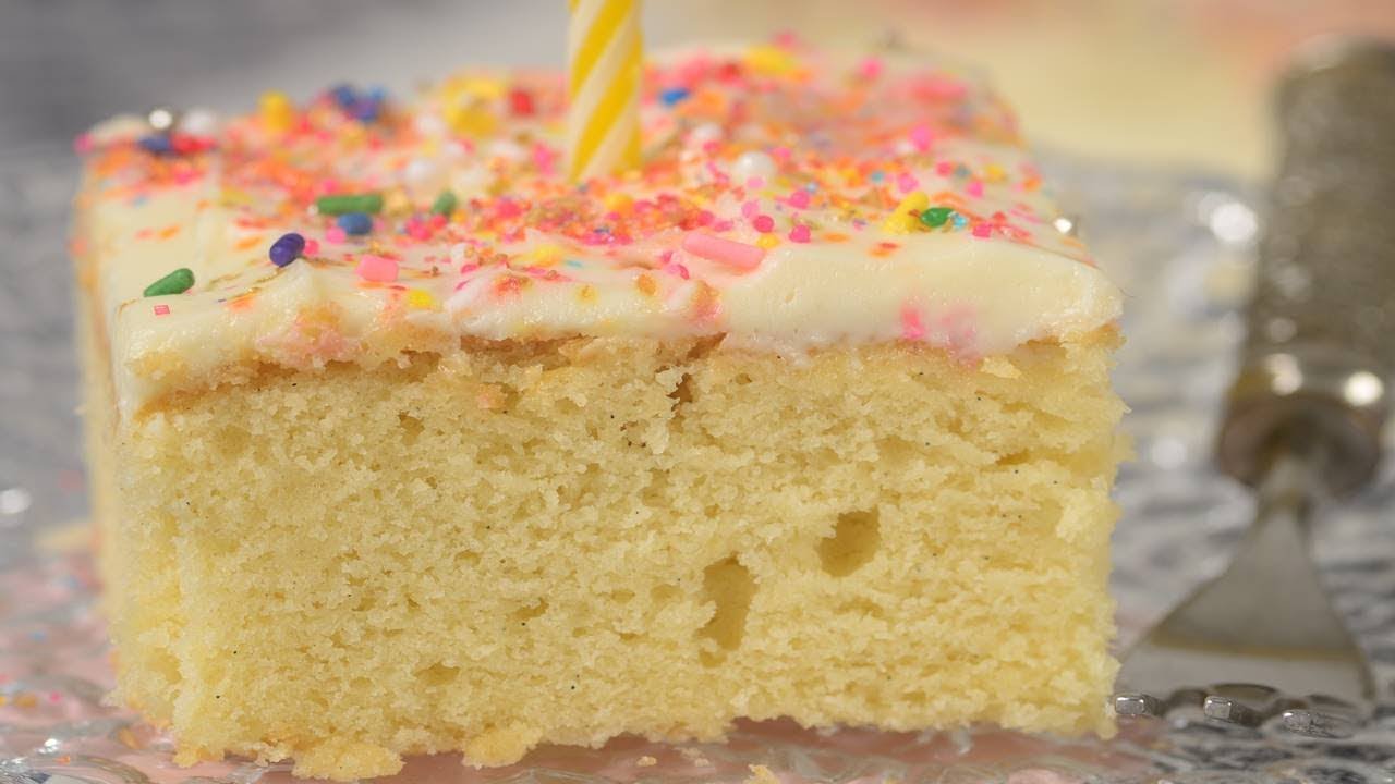 Vanilla Sheet Cake Recipe Demonstration - Joyofbaking.com