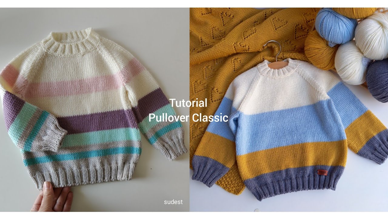 Pullover Classic / kniting Tutorial maglia ai ferri con avanzi da bambini