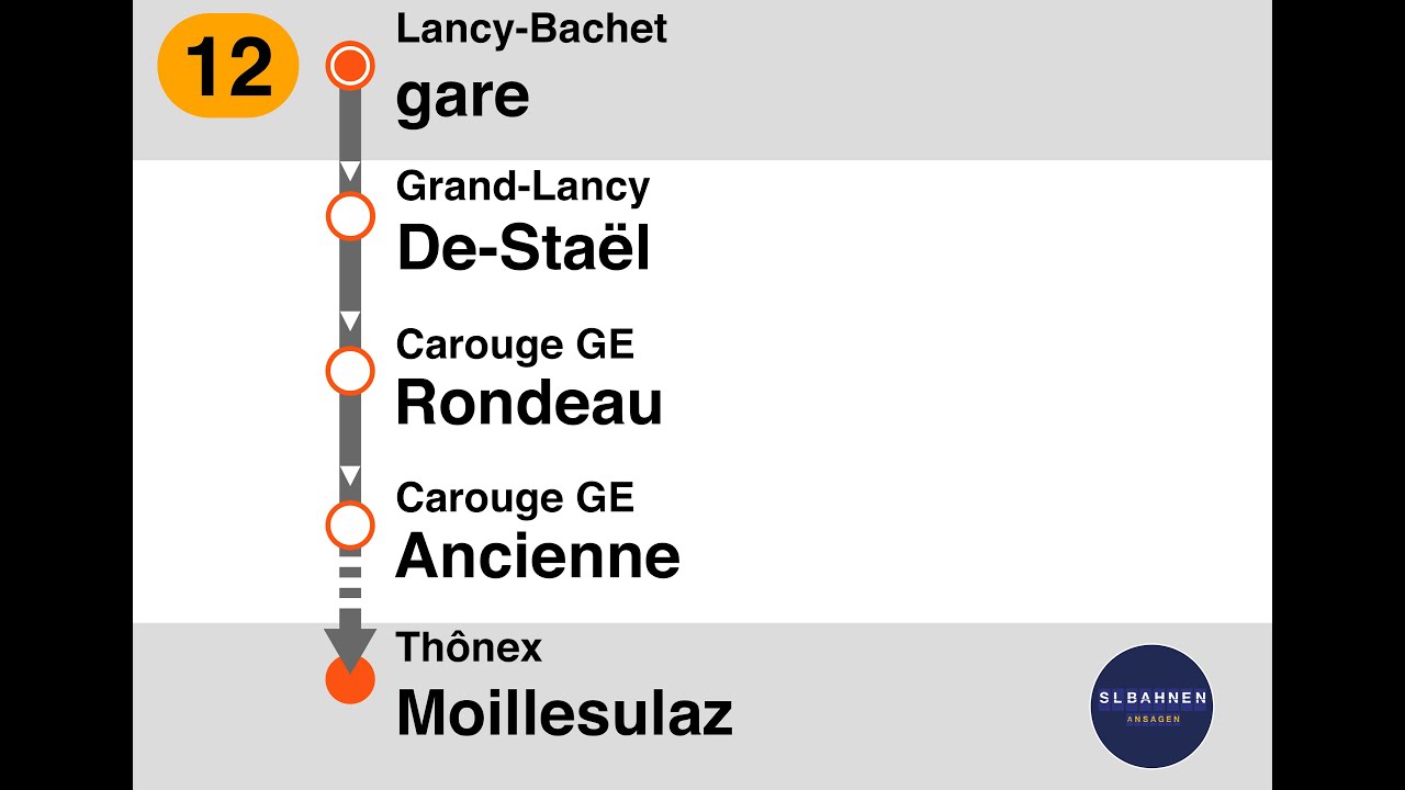 annonces TPG » 12 Lancy-Bachet, gare — Thônex, Moillesulaz | SLBahnen