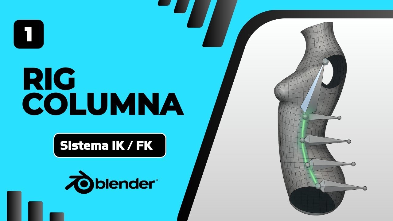 ✅ Tutorial paso a paso Rig de COLUMNA en Blender | IK / FK Humano Avanzado