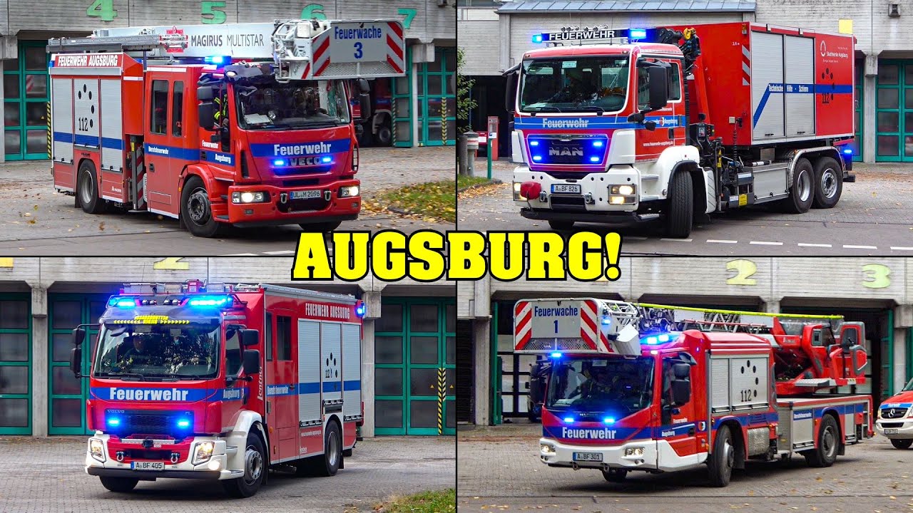 [MULTISTAR & WLF AB-TH SCHIENE] - Einsatzfahrten Feuerwehr AUGSBURG (FW1, 2 & 3) + Rettungsdienst!