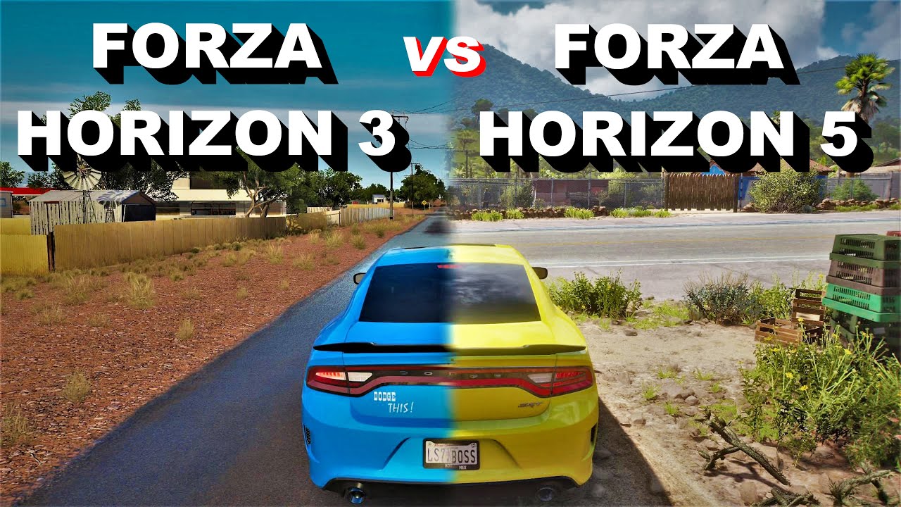 Forza Horizon 5 VS Forza Horizon 3 800HP DODGE CHARGER HELLCAT [SOUND COMPARISON]