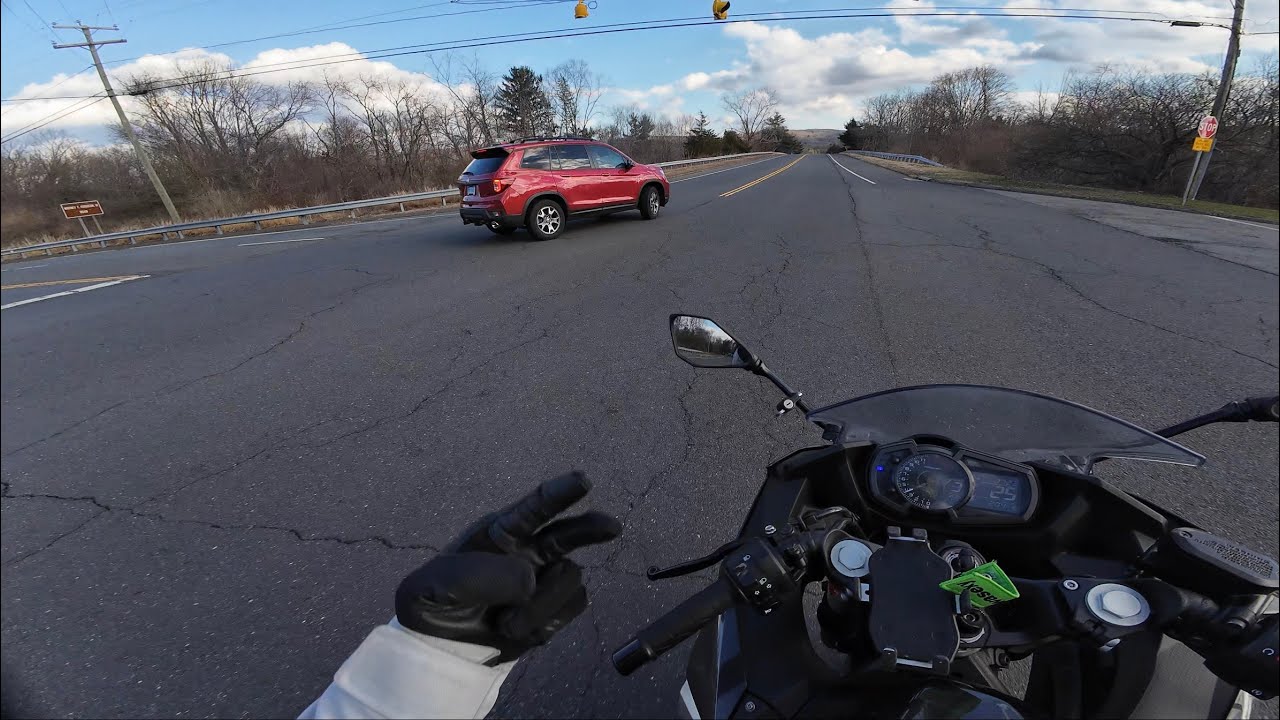 Beginner Rider on a Ninja 400 | First Close Call? | Practice Ride | POV