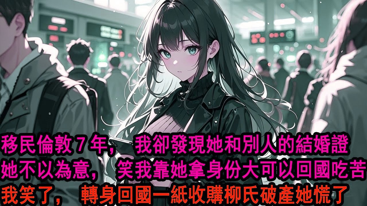 我跟柳如煙移民倫敦七年。她聲稱自己是不婚主義，卻被我發現她和伊藤誠的婚姻證明。她不以為意：你拿到身份這些年衣食住行是靠我，就算回國，靠什麼過活呢？她不知道。我收到一份遺產轉讓書。這次回國就不會再回來了
