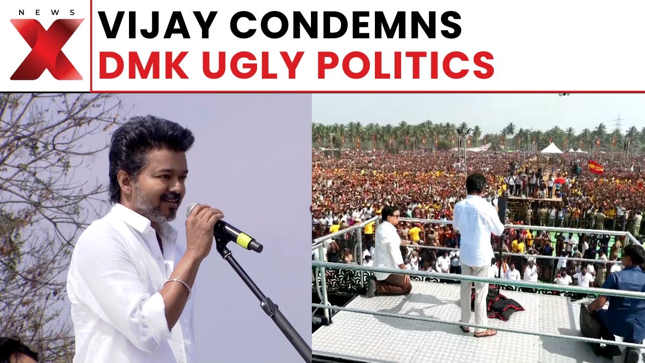 Erode Tamil Nadu TVK Founder Vijay Slams DMK Calls Politics Evil Force