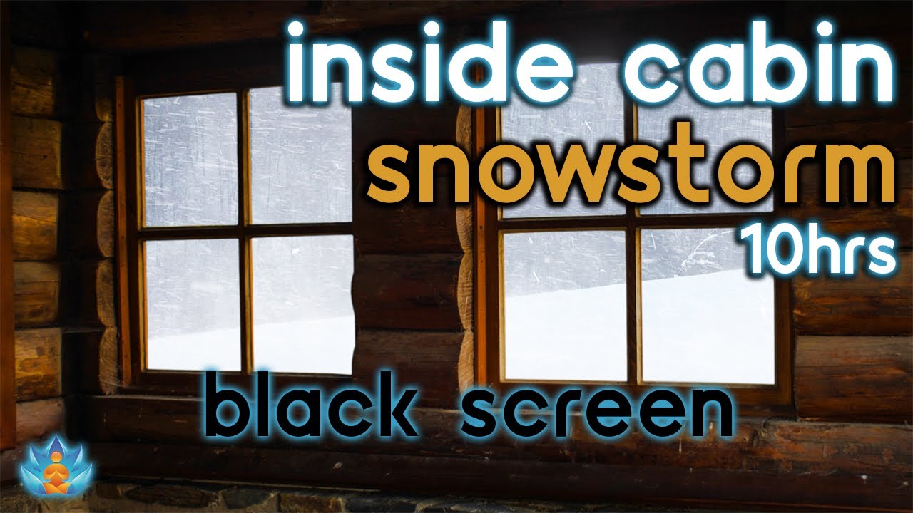 [Black Screen] Wood Cabin Snowstorm: Blizzard Sounds: Snow Storm Ambience from Inside a Cabin