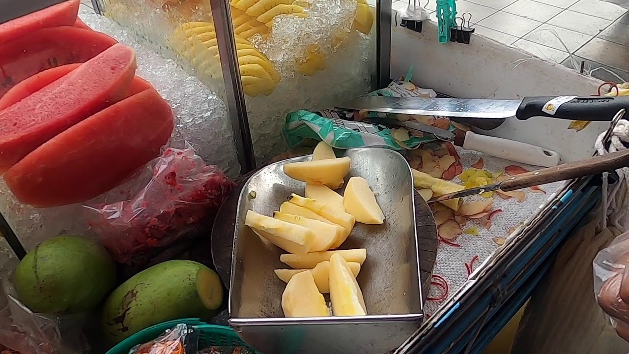 Fruit Cutting Skill Thai Street Food Indra Square Pratunam | YUMMY FC