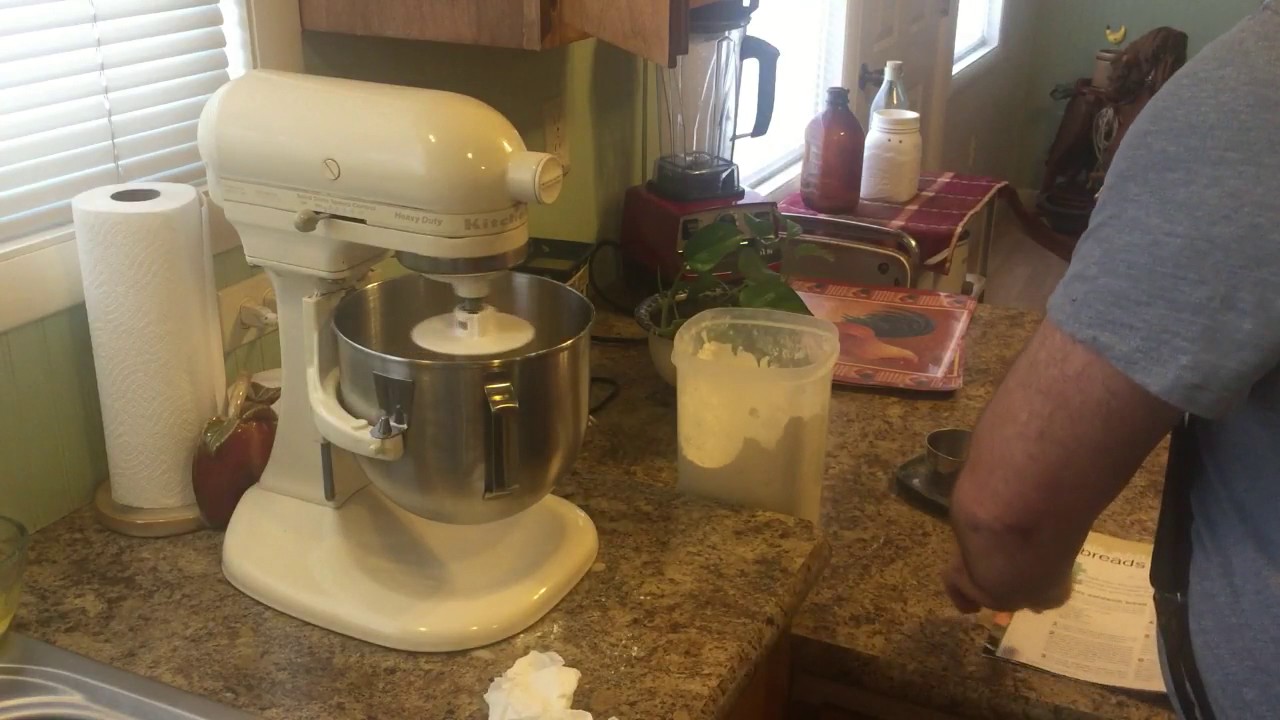 Mixing home made bread with a Kitchen Aid mixer