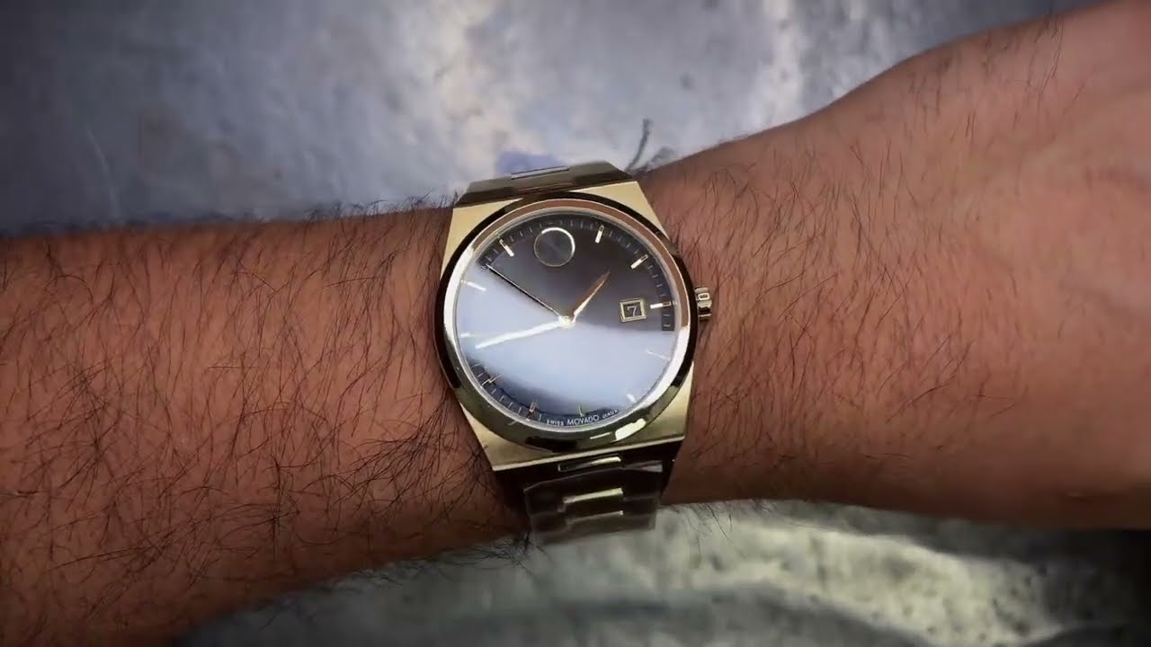 Обзор 40-миллиметровых часов Movado Bold Quest 3601223 Gold on Black Dial