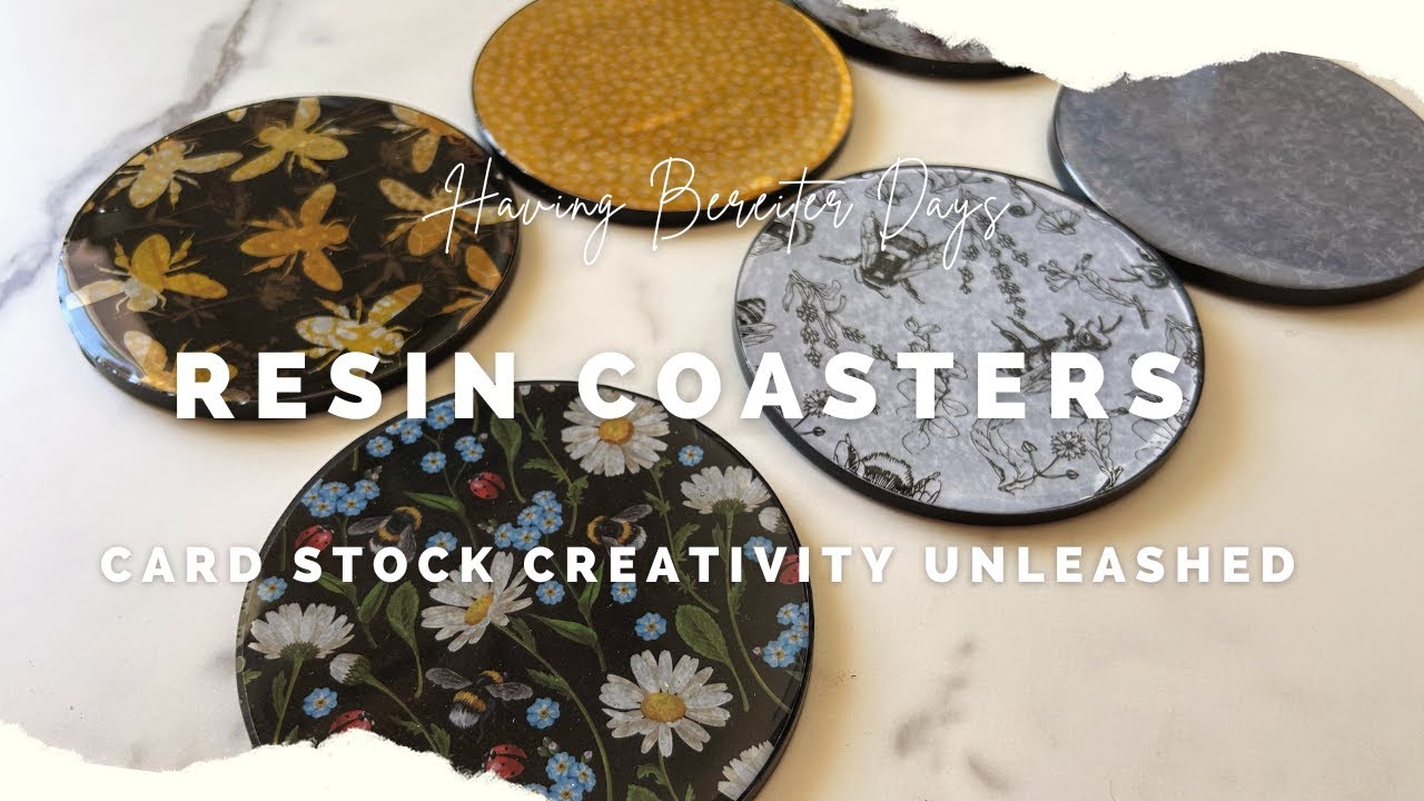 Resin Coasters with a twist: Card Stock Creativity Unleashed