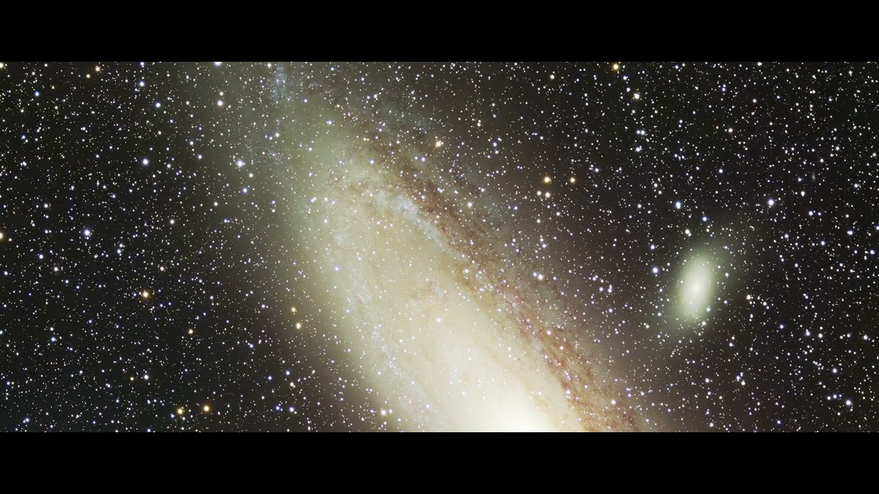 秋の星空タイムラプス動画，オリオン座，アンドロメダ銀河