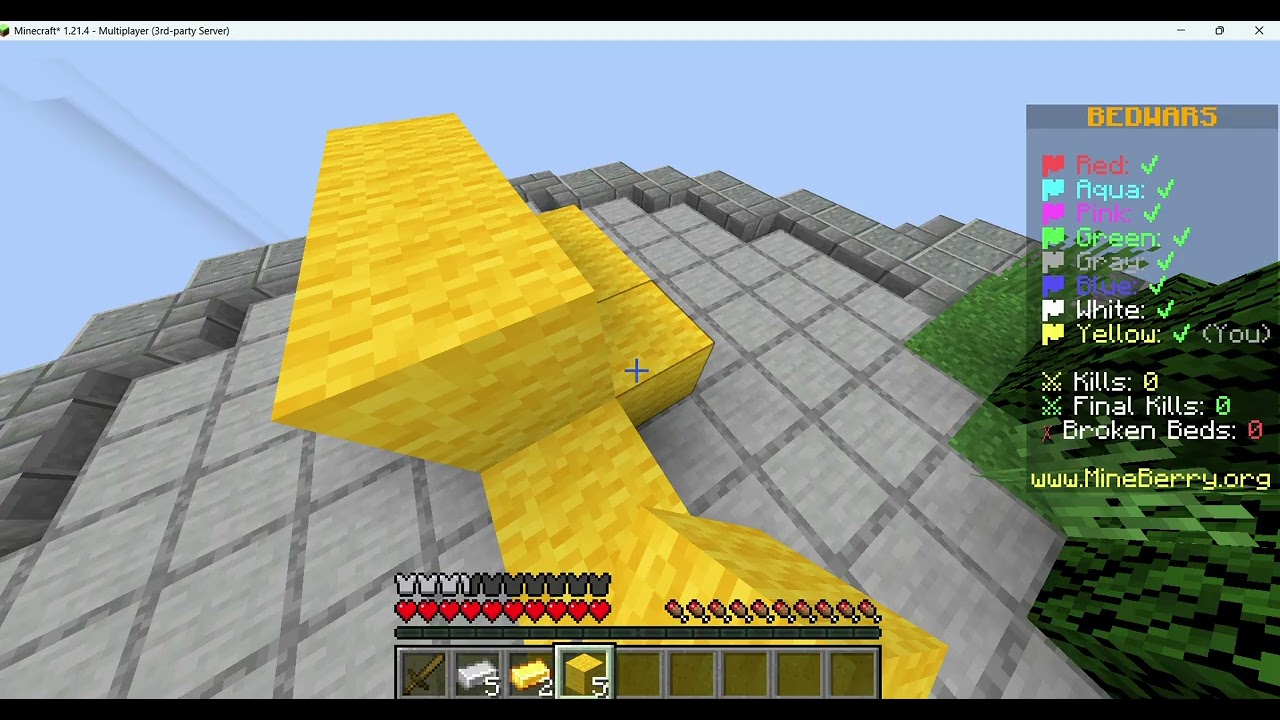 first time playing minecraft bedwars