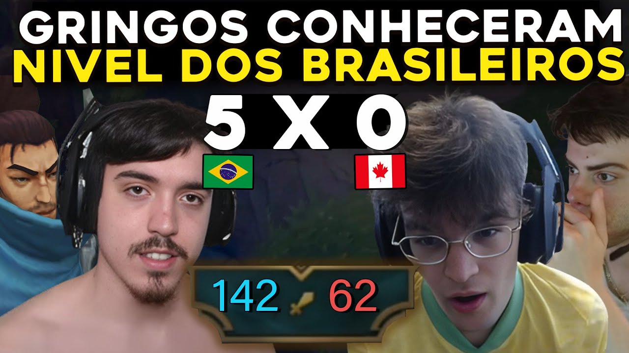 GRINGOS DESAFIARAM OS MONOCHAMPS BRs, BRTT VS TOP 1 EZ - RENECRODILO LEAGUE OF LEGENDS