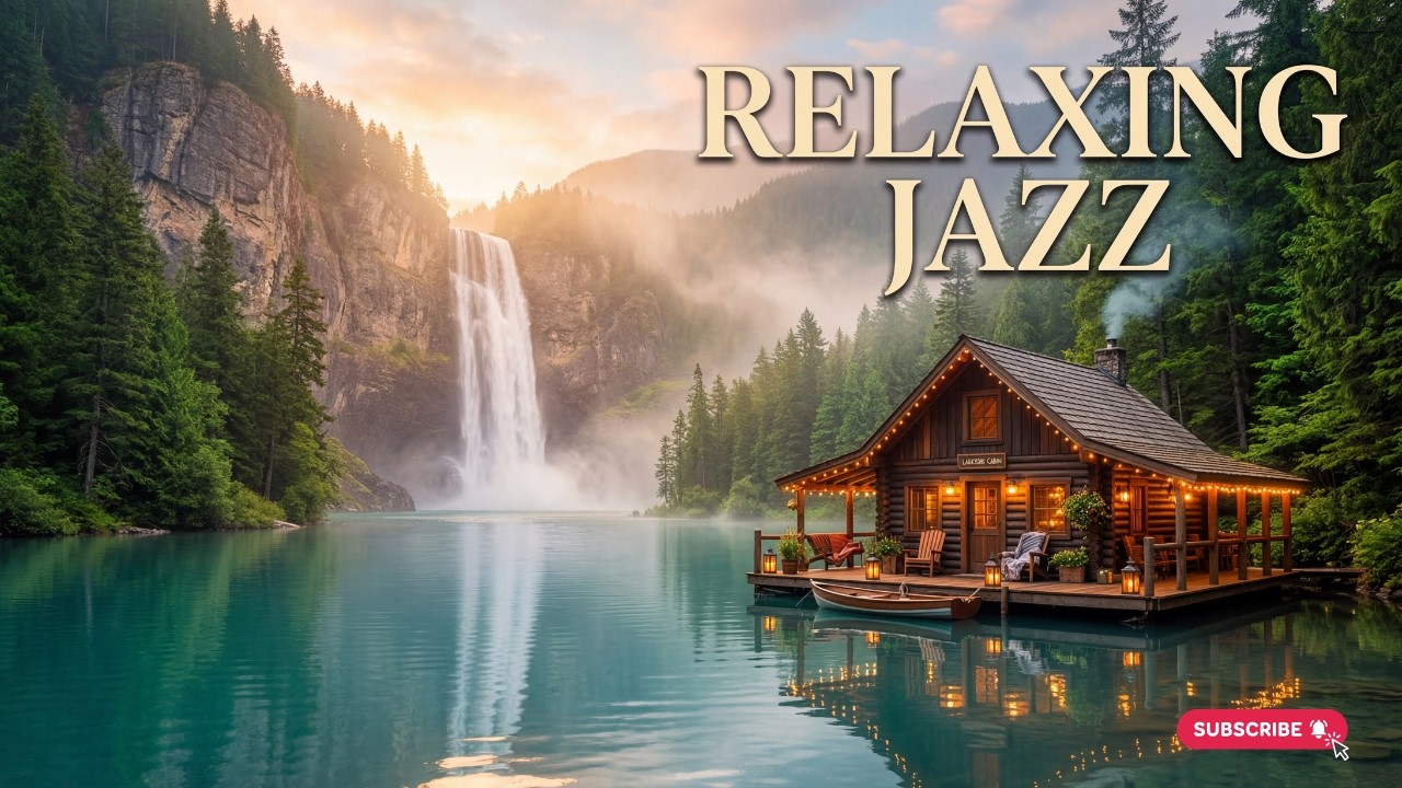 Island Breeze Jazz 🌿 Relaxing Jazz Music with Waterfall Nature Ambience