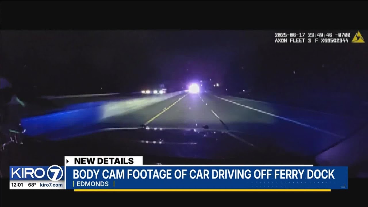 Police release cam footage of car driving off Edmonds ferry dock
