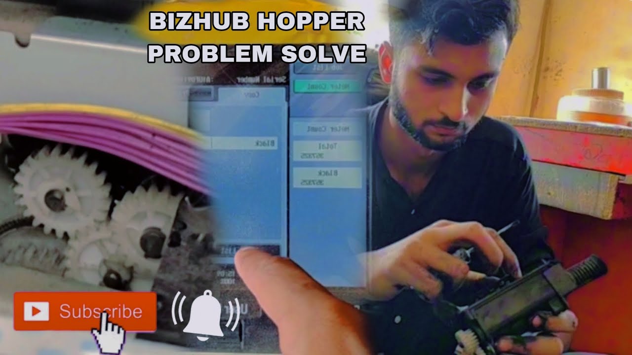 BIZHUB 283 HOPPER PROBLEM || white page || error c2557 || JAMMING SOUND || problem solve #bizhub