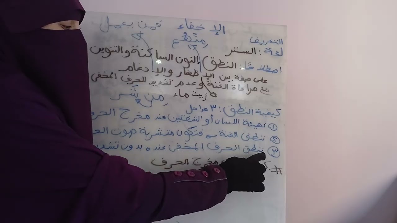 أحكام النون الساكنة والتنوين( حكم الاخفاء ) الفيديو رقم ٢ في الاخفاء ( التعريف وكيفية نطق الاخفاء )