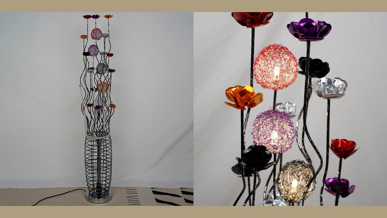 Aeyee Modern Flower Vase Floor Lamp Aluminium Elegant Standing Lamp 7 Lights Decorative Floor Lamp
