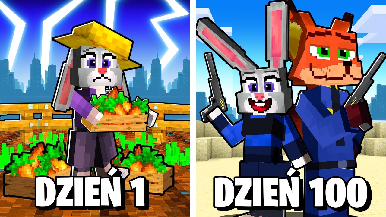 PRZEŻYŁEM 100 DNI w ZWIERDZOGRODZIE ZOOTOPII w Minecraft!