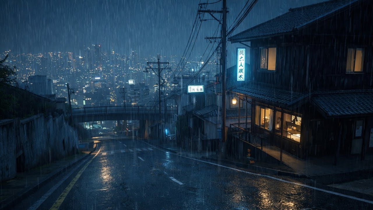 90s Rainy City Lights 🌧️ Lofi Study & Sleep Music 