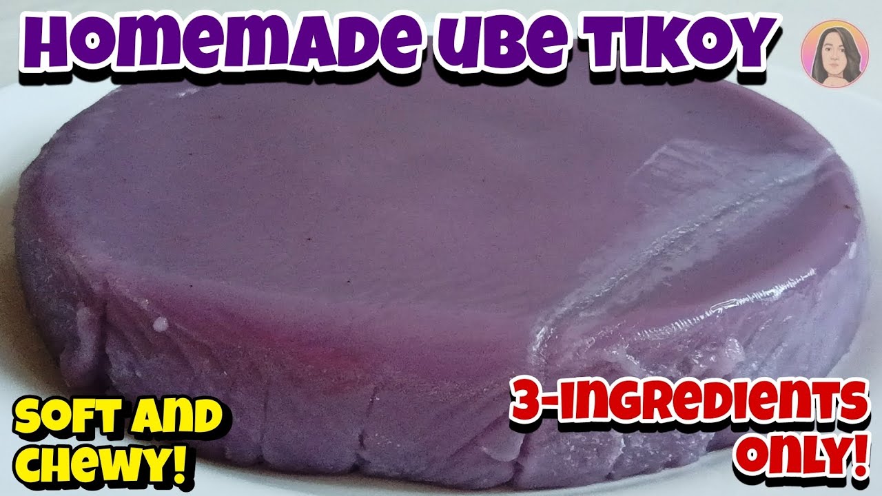 Homemade Ube Tikoy/Three Ingredients Only/Soft And Chewy/Glutinous Rice Flour Recipe/