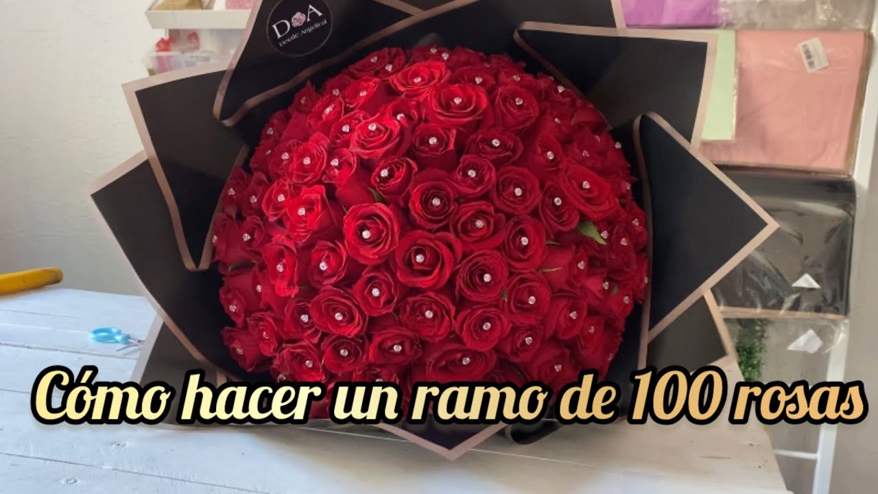RAMO DE 100 ROSAS #ramobuchon #rosasrojas #rosas #flores #floreria #mexico #usa #flowers