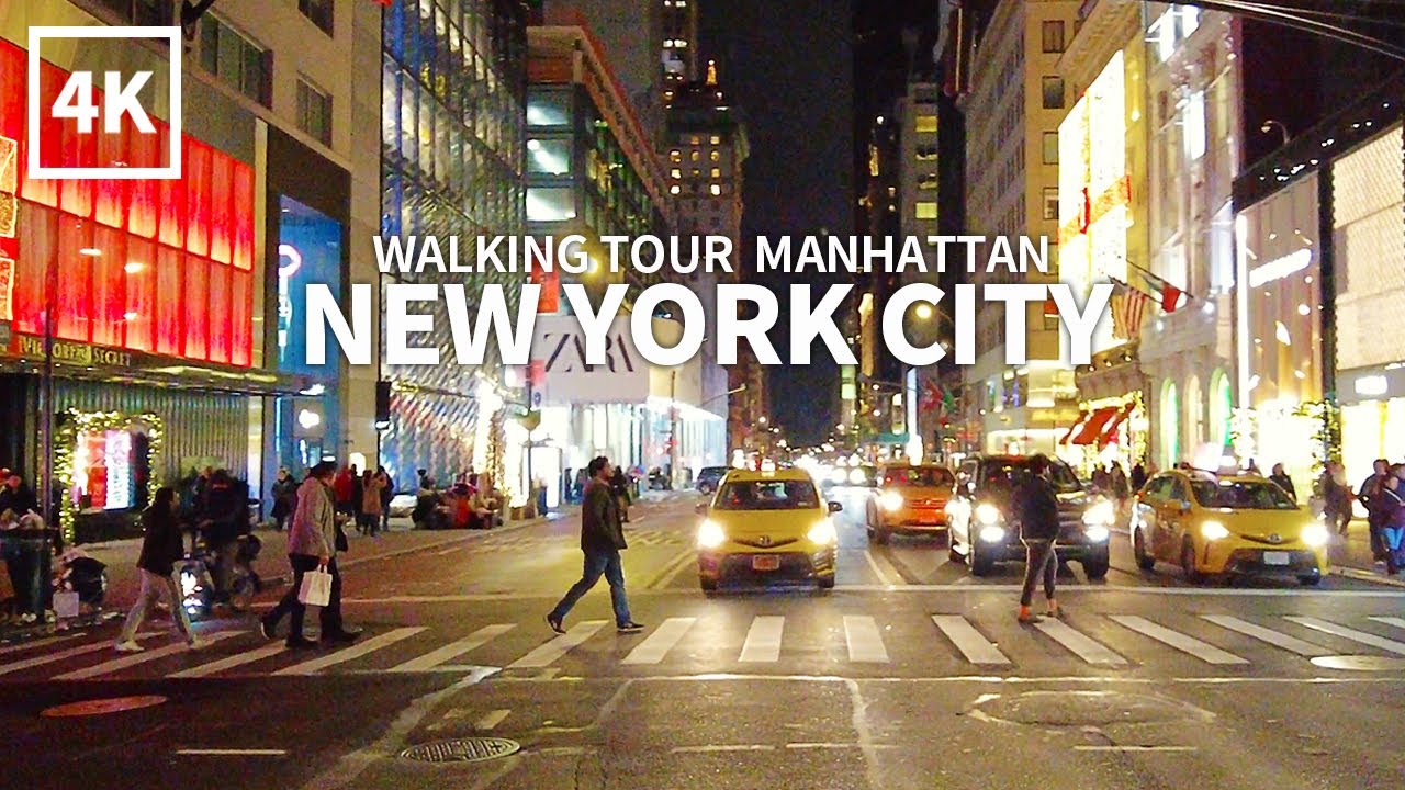 [4K] NEW YORK CITY - Evening Walk Manhattan, 2021 Thanksgiving Day on 5th Avenue & Lexington Avenue