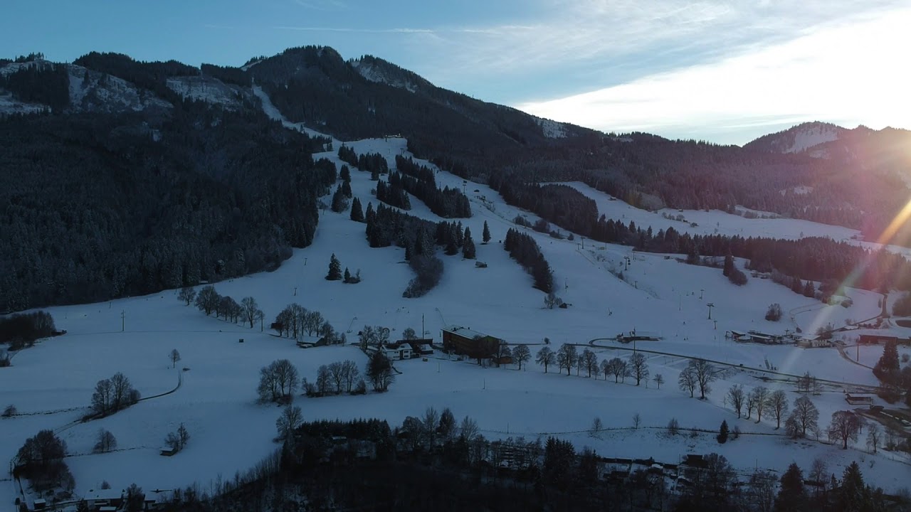 No ads ! Sunset over the German, Austrian Alps