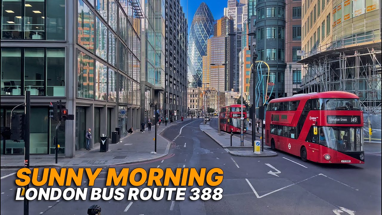 Stratford East London to London Bridge early morning double-decker bus ride - Bus Route 388 🚌