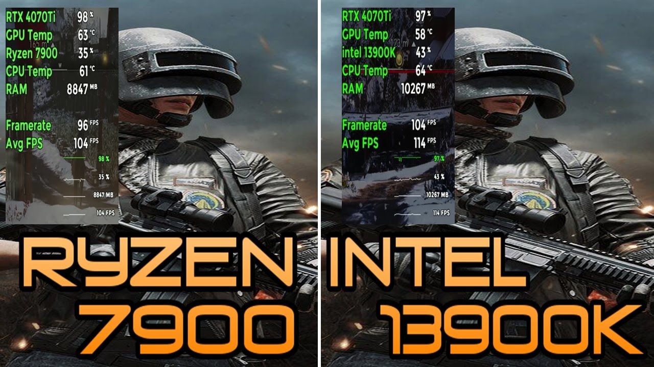 Ryzen 7900 vs intel 13900K Extreme Gaming Benchmark Test 10 Games