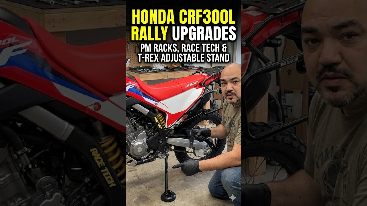 Модернизация Honda CRF300L Rally: багажники PM Racks, подставка Race Tech и регулируемая подставк...