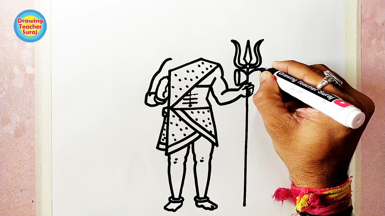 Lord Shiva Drawing From Letter K
