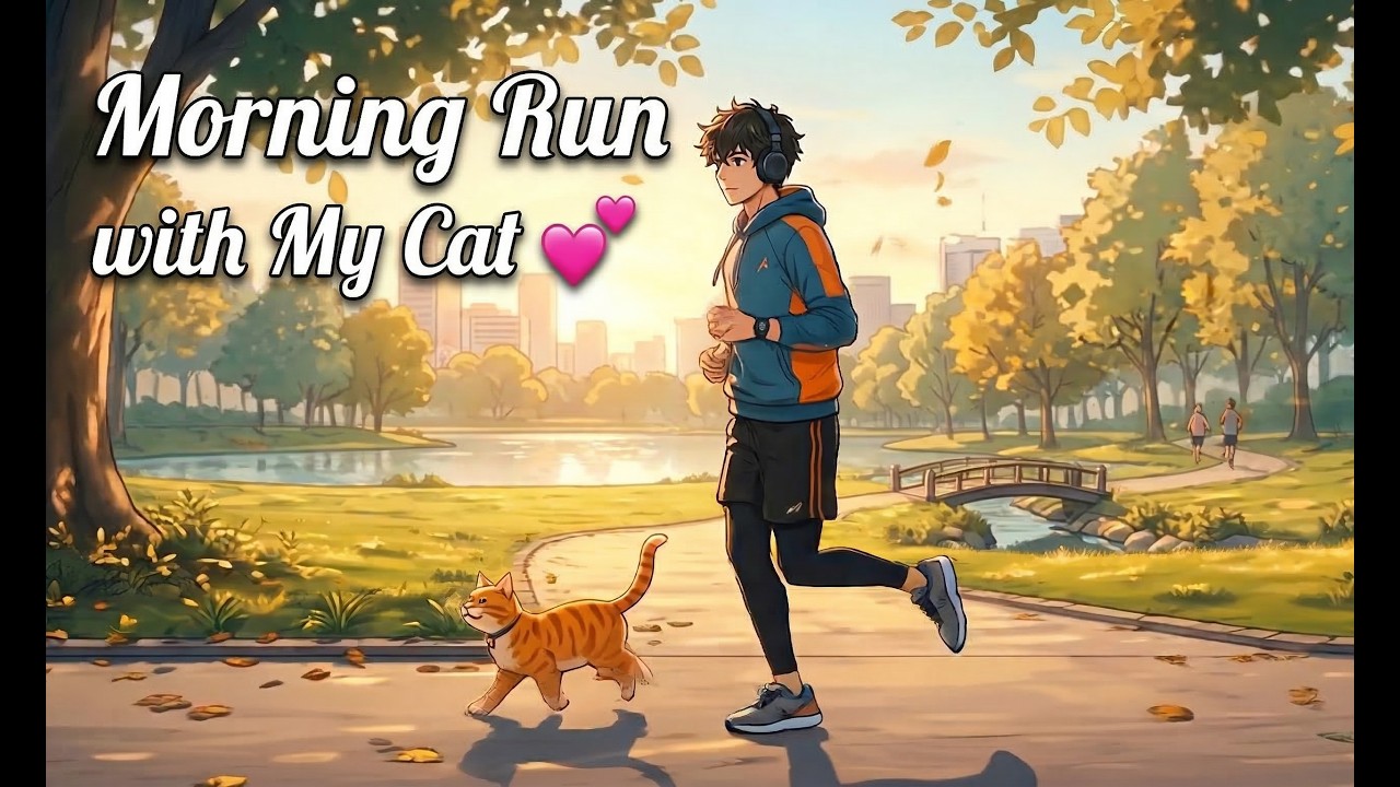 Morning Run with My Cat 🌿 | Calm Lofi Beats for Focus, Studying and Working