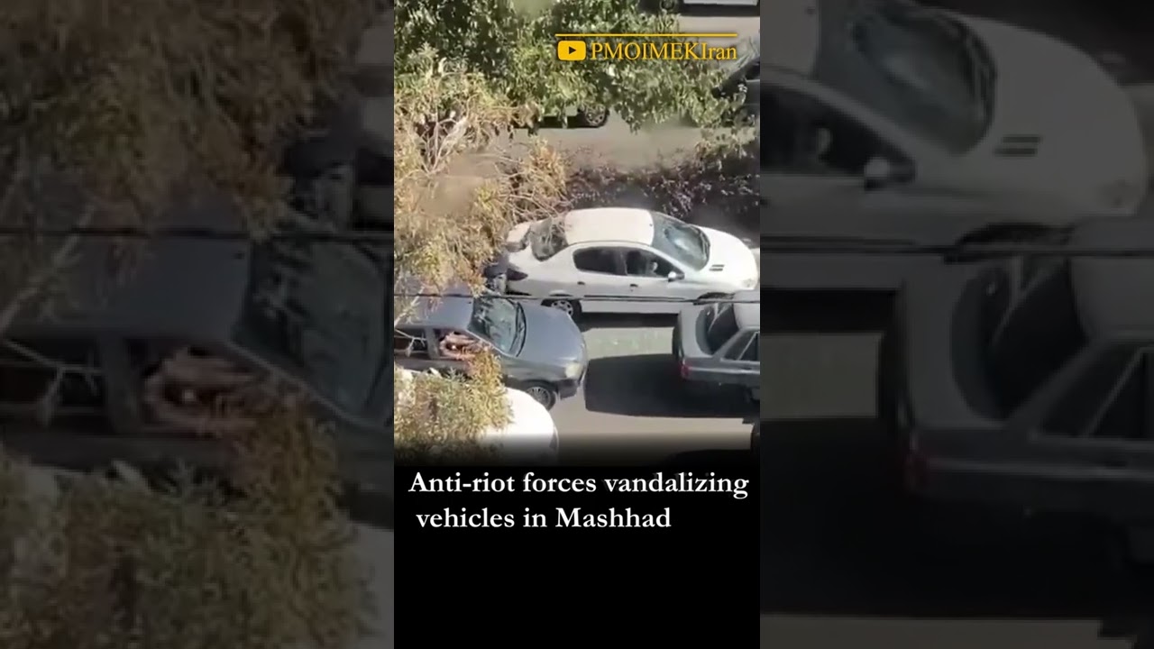 Anti-riot forces vandalizing vehicles in Mashhad | October 8, 2022 | Iran protests