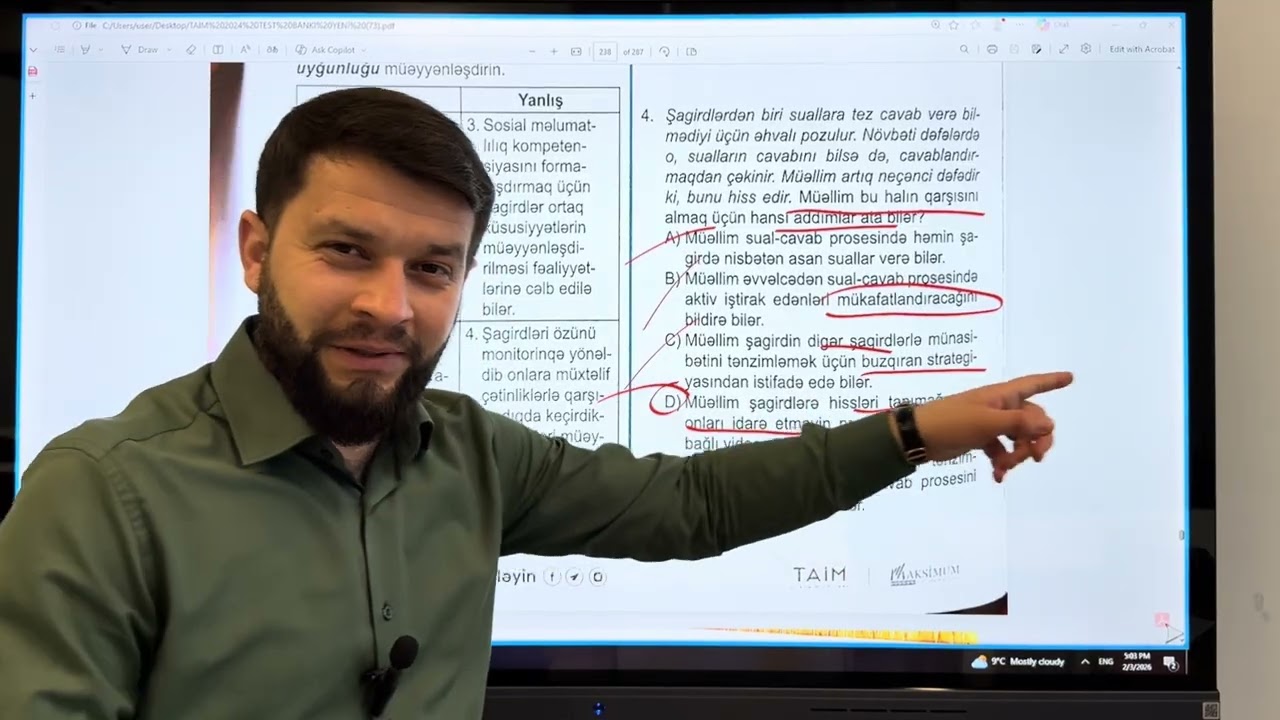 SEÖ | Test İzahları | Elgün Əhmədov 0506977833 