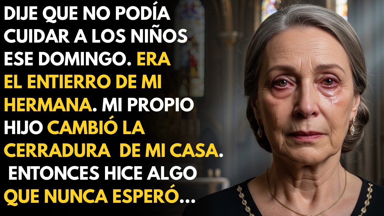 Mi hijo cambió la cerradura mientras yo enterraba a mi hermana. Lo que hice después lo cambió todo !