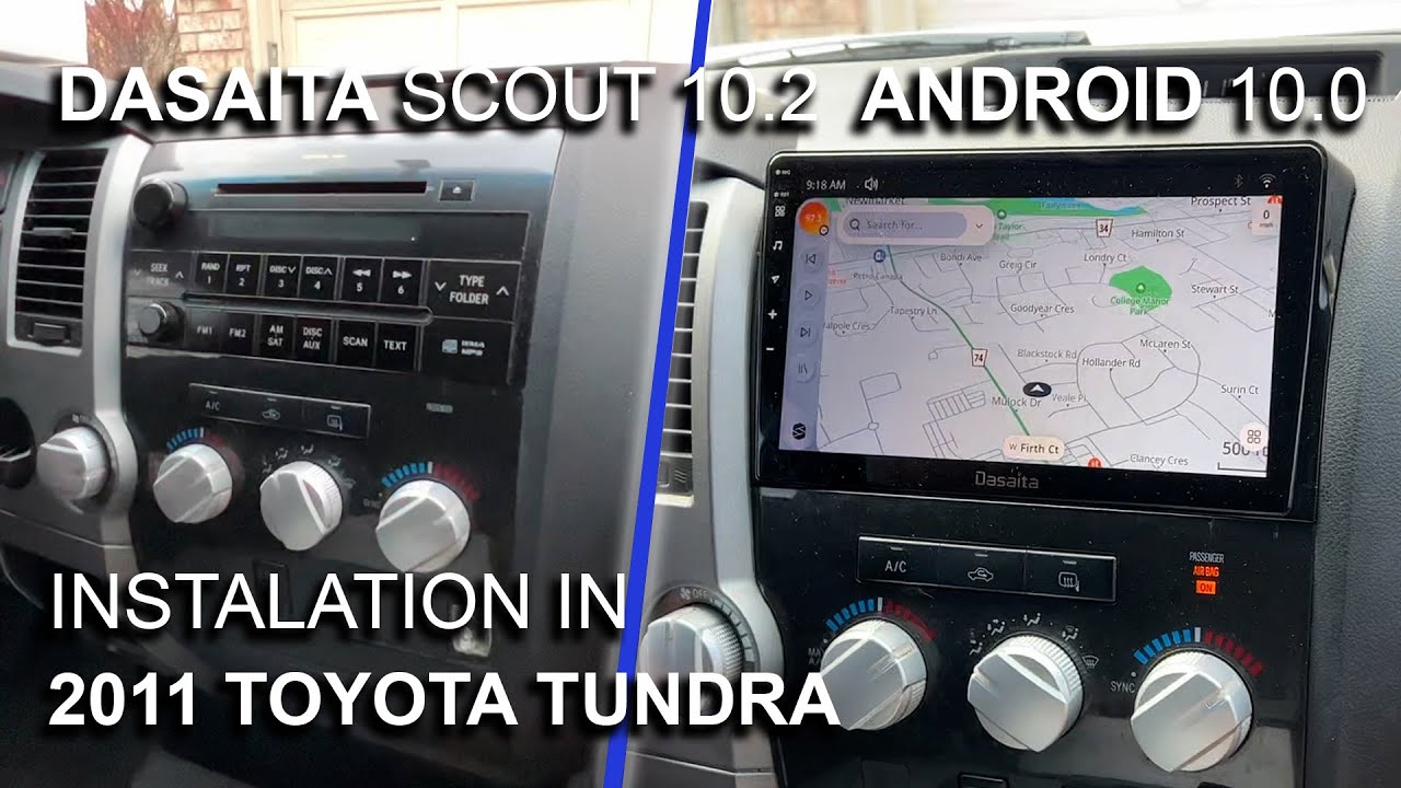 Dasaita Scout 10.2 inch Android 10.0 Car Stereo installation in 2011 Toyota Tundra