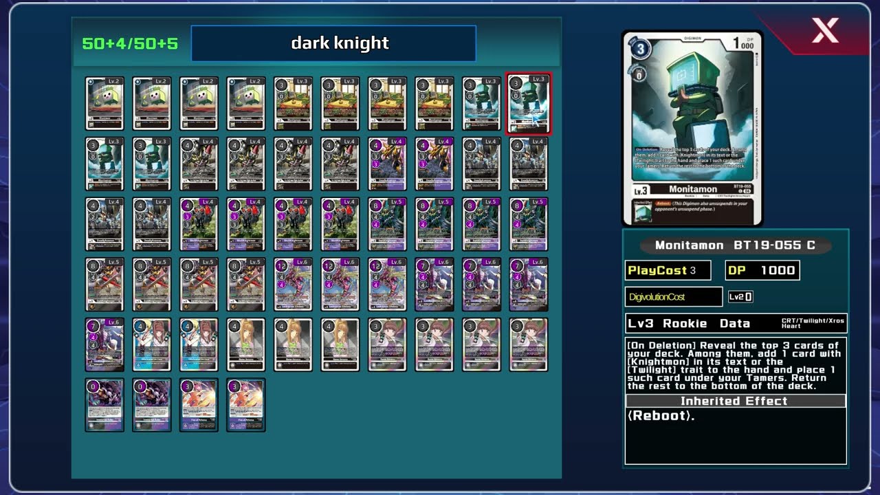 DCGO (playtest) Darkknightmon deck