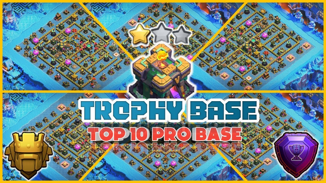 TOP 10 TH14 TROPHY BASE + REPLAY  || TH14 TROPHY BASE WITH LINK || TH14 ANTI 3 STAR BASE