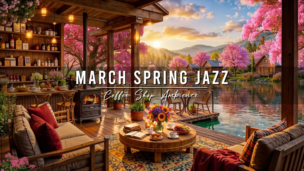 Relaxing March Spring Jazz 🌸 Cozy Coffee Shop Ambience & Smooth Jazz Instrumental Music for Studying