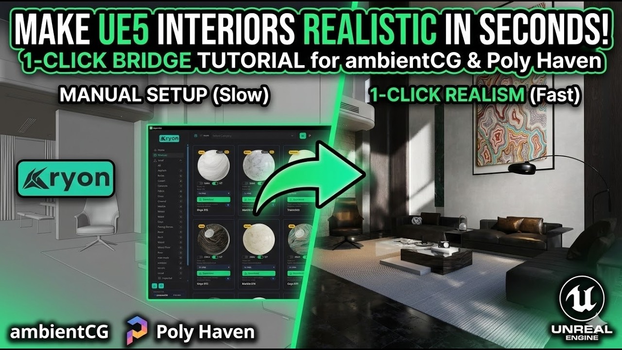 Make UE5 interiors  realistic in second With kryon bridge 