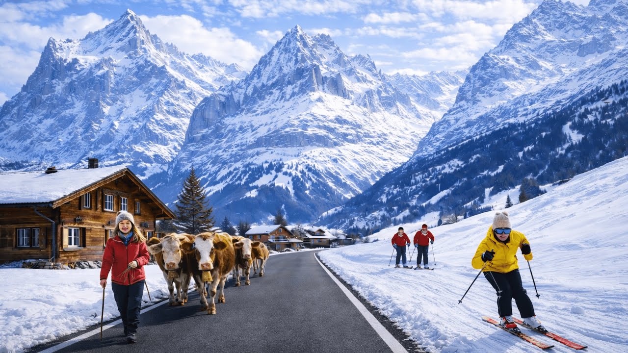 Life in Switzerland Countryside🇨🇭 - Relaxing walk in the most beautiful Swiss Village