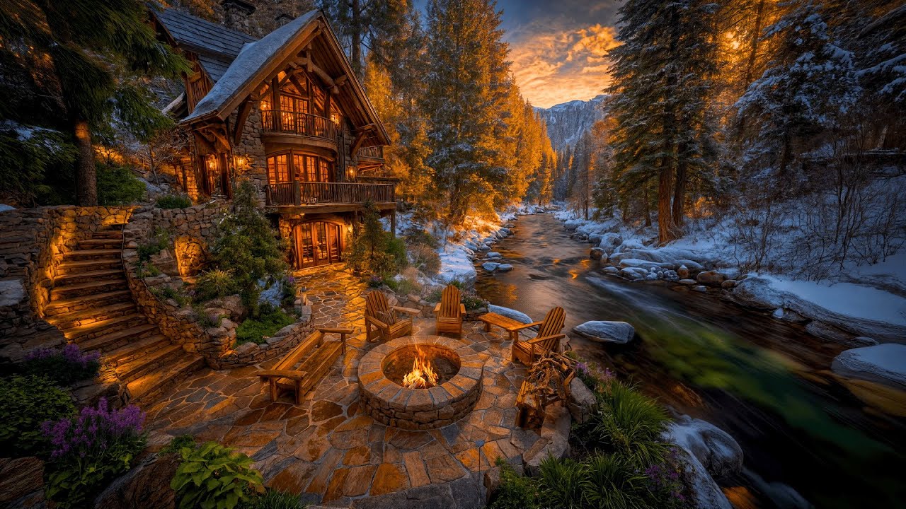 I Stayed Here Longer Than Planned — This Winter Cabin with Birds and a River Was Too Peaceful