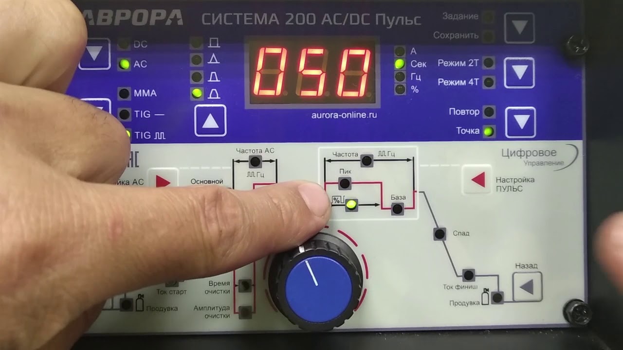панель управления аппарата АВРОРА система200 AC DC Пульс
