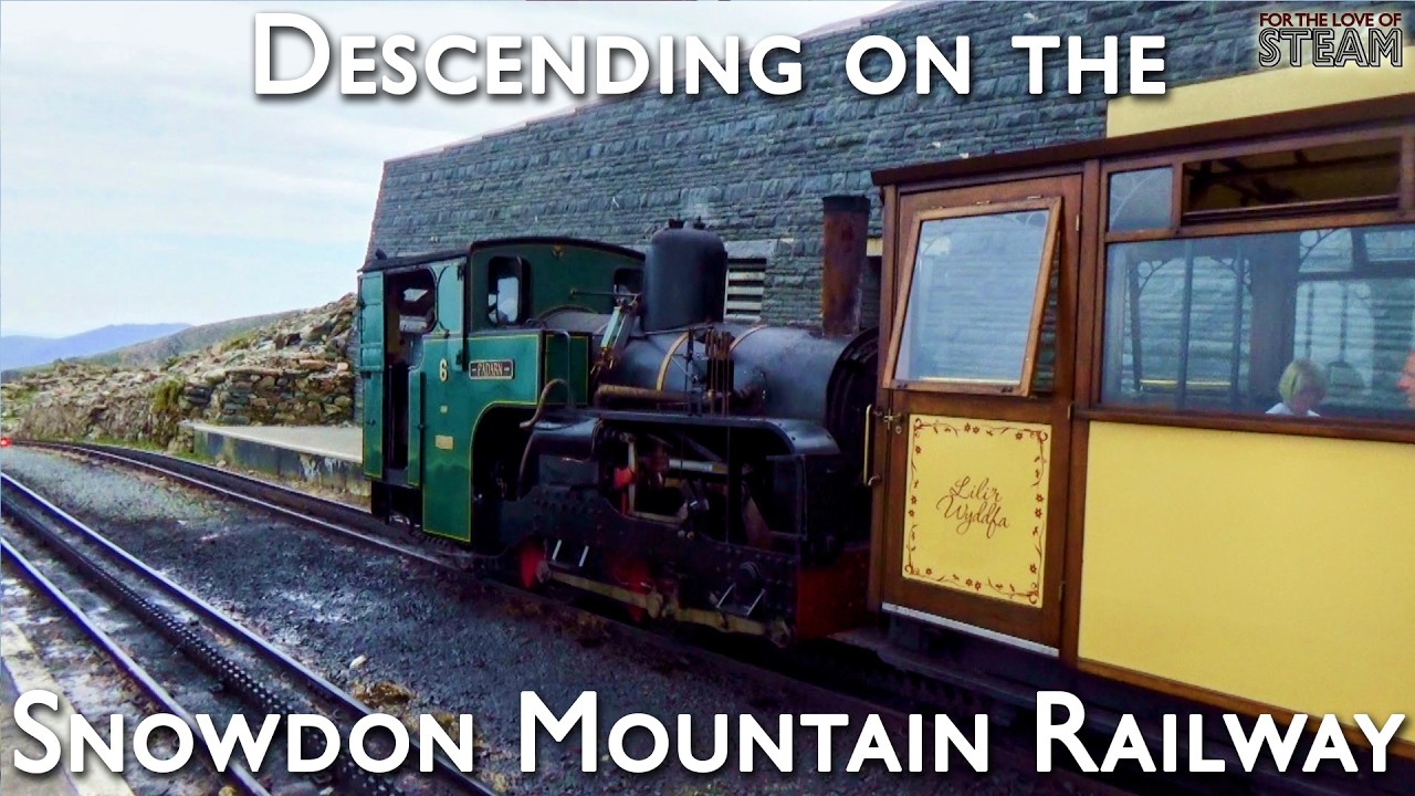 Descending Snowdon Mountain Railway by Steam Train | Trêni Stêm ar Yr Wyddfa