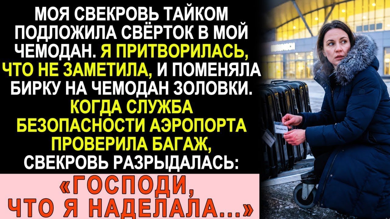 Свекровь подложила свёрток в мой чемодан. Я поменяла бирку на чемодан золовки. Когда таможня...
